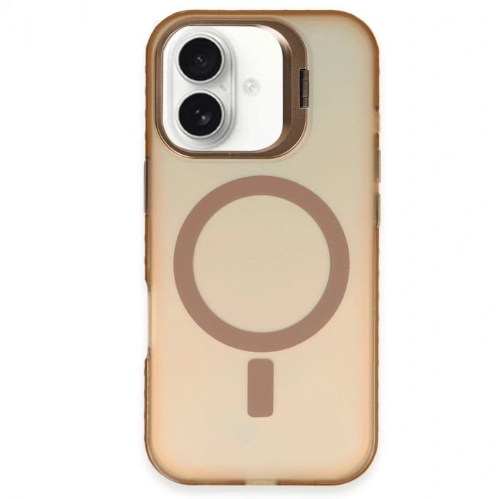 İphone 16 Plus Kılıf Primera Magsafe Standlı Kapak - Gold