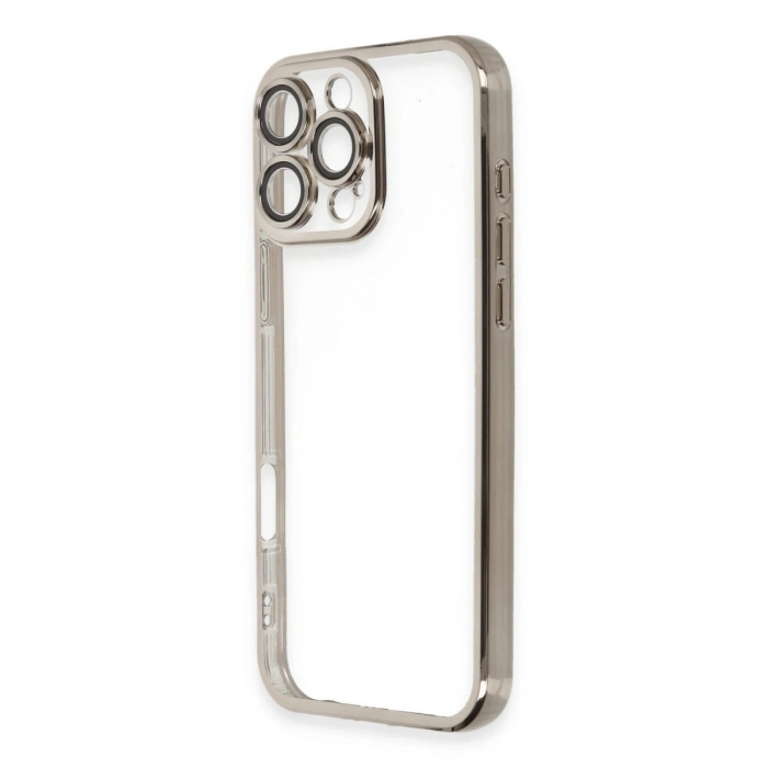 İphone 16 Pro Max Kılıf Razer Lensli Silikon - Titanyum Gri