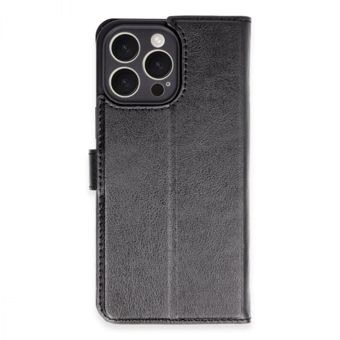 İphone 16 Pro Max Kılıf Trend S Plus Kapaklı Kılıf - Siyah