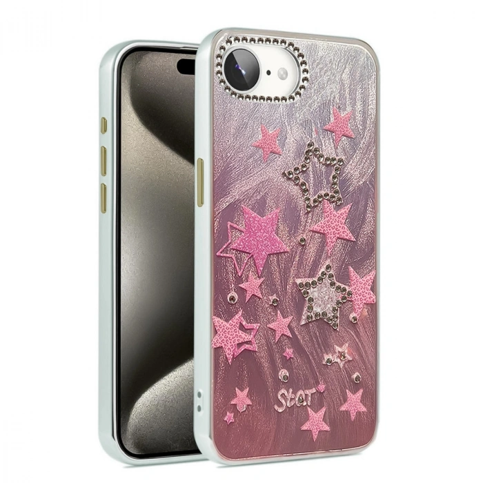 İphone 16e Kılıf Blade Aynalı Desenli Kapak - Desen 7