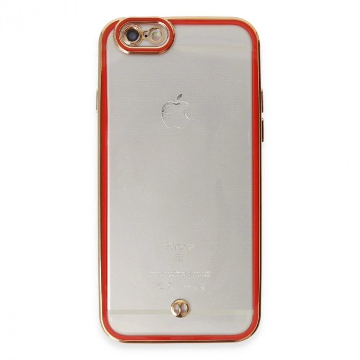 İphone 6 Kılıf Liva Lens Silikon - Kırmızı