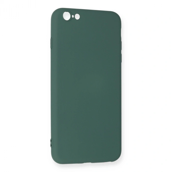 İphone 6 Plus Kılıf Nano İçi Kadife Silikon - Koyu Yeşil
