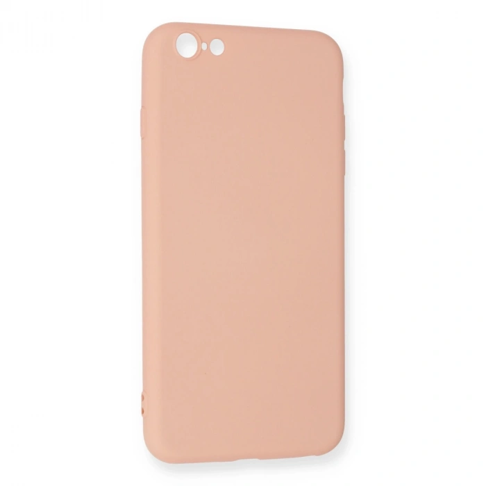 İphone 6 Plus Kılıf Nano İçi Kadife Silikon - Pudra