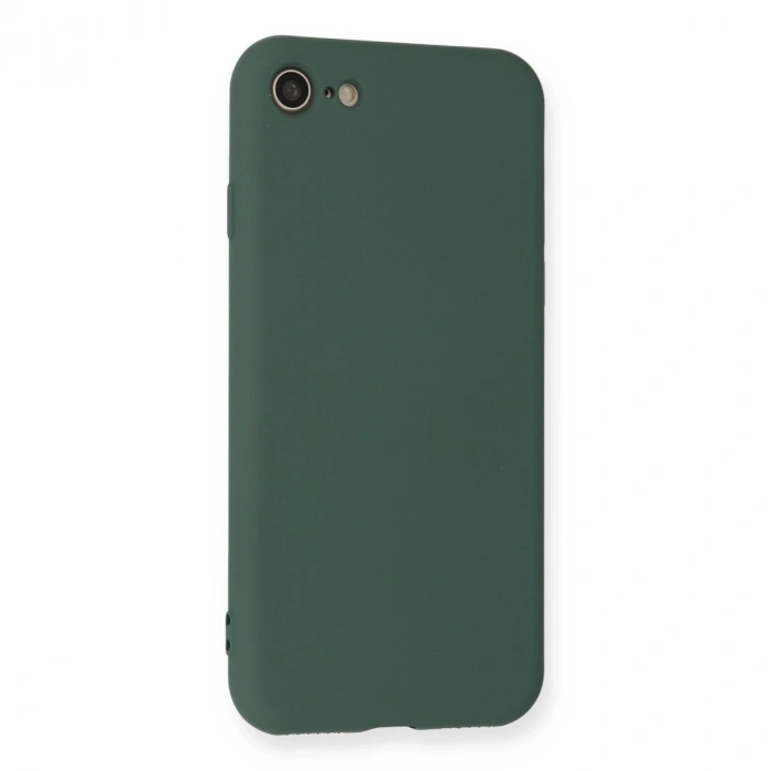 İphone 7 Kılıf Nano İçi Kadife Silikon - Koyu Yeşil