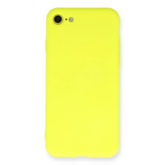 İphone 7 Kılıf Nano İçi Kadife Silikon - Sarı