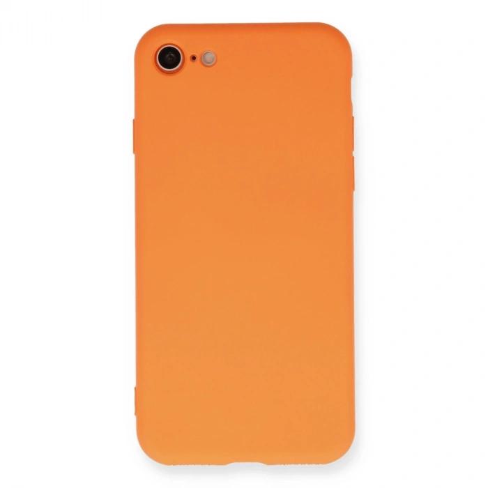 İphone 7 Kılıf Nano İçi Kadife Silikon - Turuncu