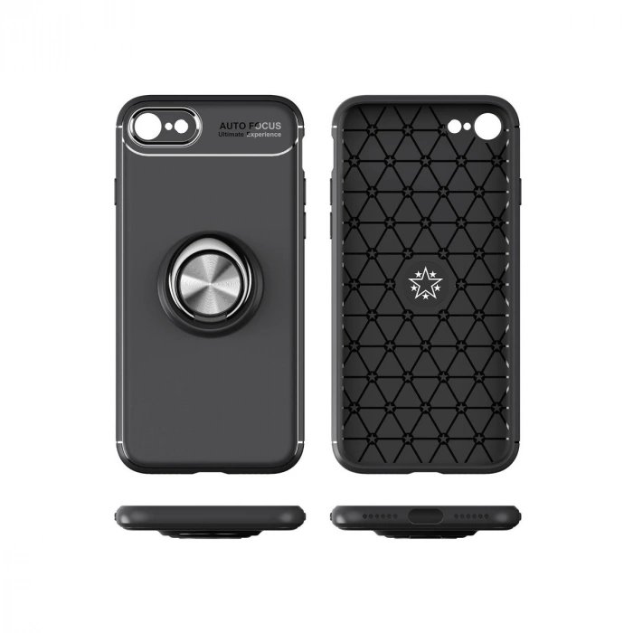 İphone 7 Kılıf Range Yüzüklü Silikon - Kırmızı