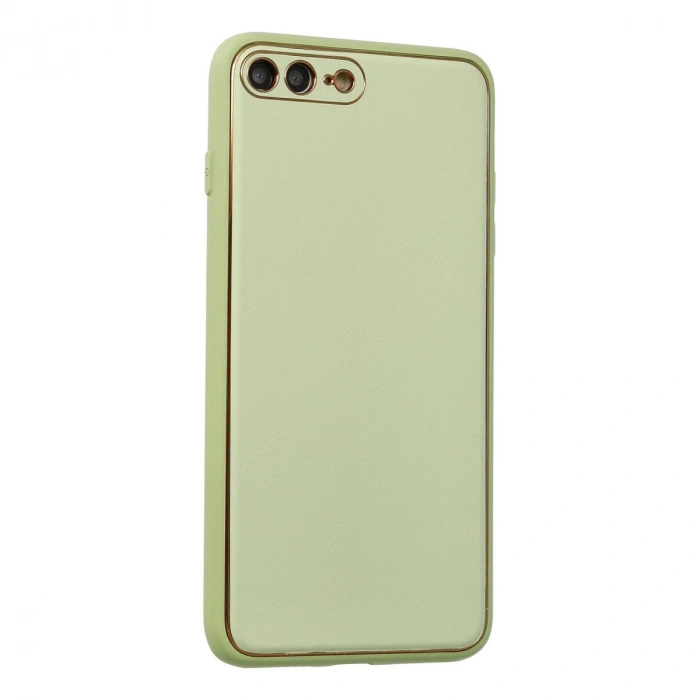İphone 7 Plus Kılıf Coco Deri Silikon Kapak - Açık Yeşil