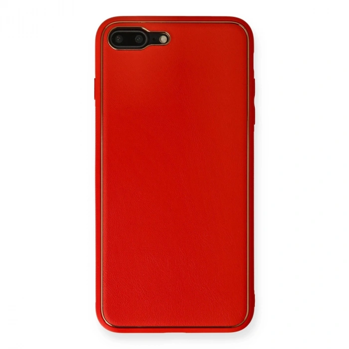 İphone 7 Plus Kılıf Coco Deri Silikon Kapak - Kırmızı