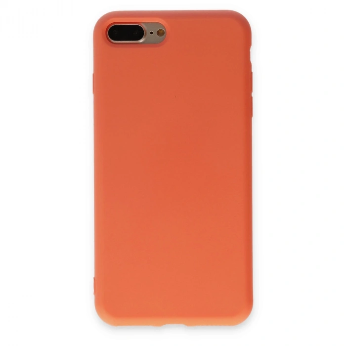 İphone 7 Plus Kılıf Nano İçi Kadife Silikon - Turuncu