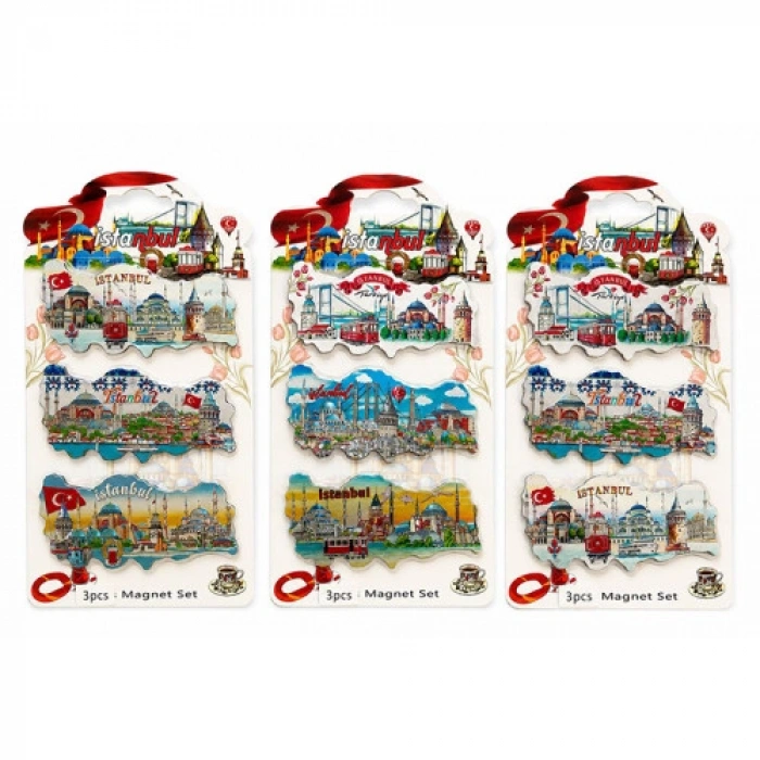 İstanbul Temalı Silikon Buzdolapı Süsü Magnet 3Lü Set
