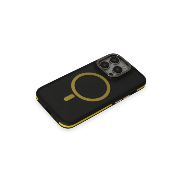Joko Apple İphone 14 Pro Max Kılıf Rocky Magsafe Kapak - Siyah-sarı