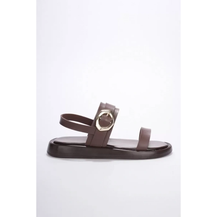 Kadın Acı Kahve 2cm Topuk Boyu Yazlık Rahat Sandalet TR27MY05C