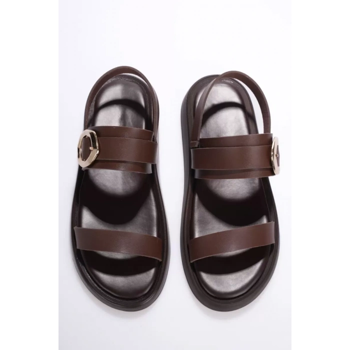 Kadın Acı Kahve 2cm Topuk Boyu Yazlık Rahat Sandalet TR27MY05C
