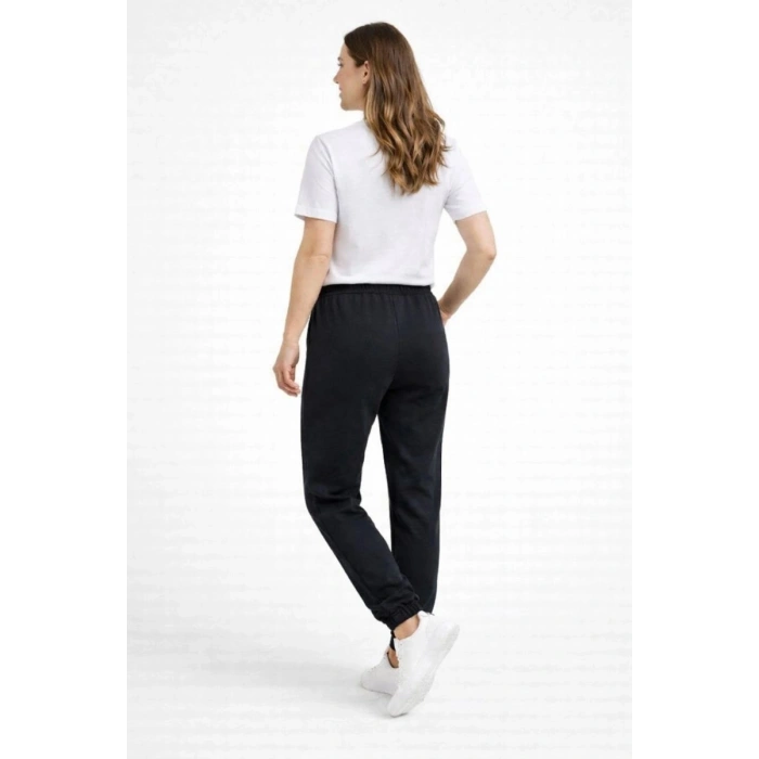 Kadın Jogger Eşofman Altı , Cepli, Paça Lastilkl ,Spor Pantolon - Siyah