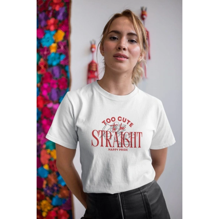 Kadın Özel Baskılı Modern Fit %100 Pamuk Bisiklet Yaka T-Shirt