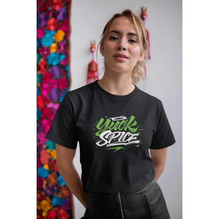 Kadın Özel Baskılı Modern Fit %100 Pamuk Bisiklet Yaka T-Shirt