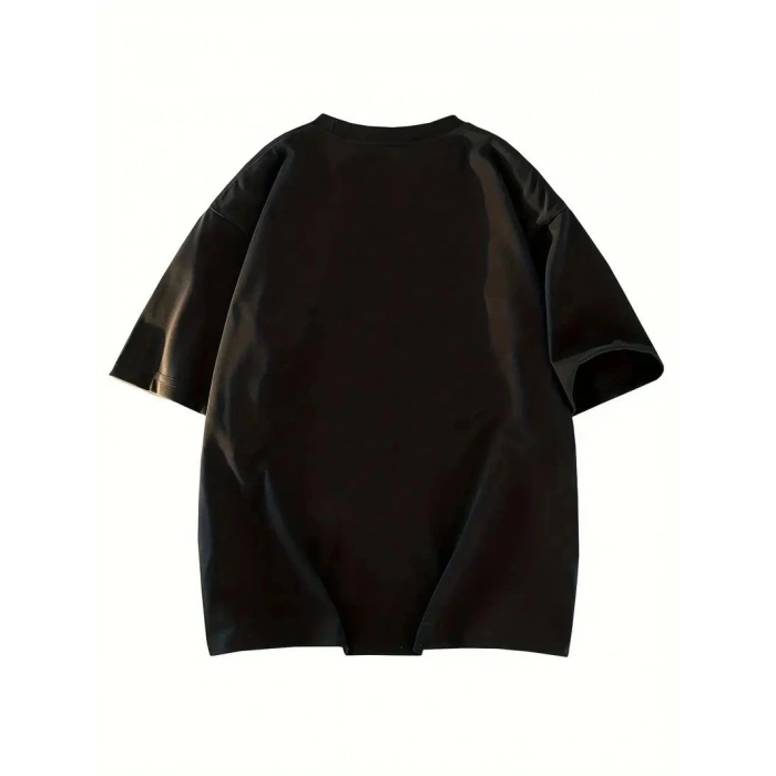 Kadın T-shirt Bisiklet yaka  NY Baskılı kısa kol Tişört - Siyah