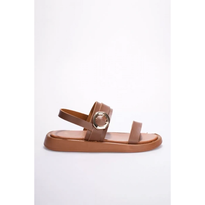 Kadın Taba 2cm Topuk Boyu Yazlık Rahat Sandalet TR27MY05B