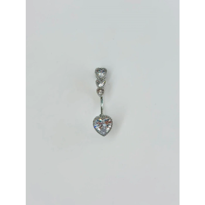 Kalp Detaylı Göbek Piercing