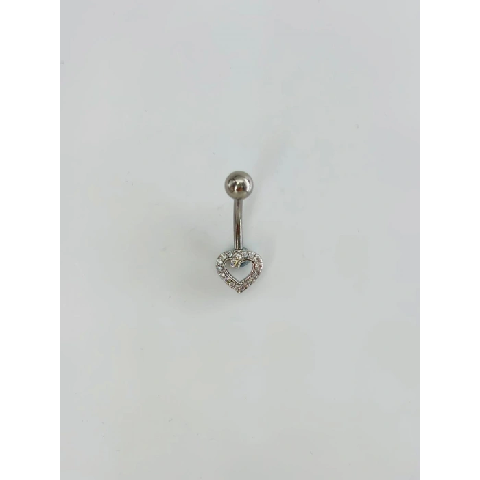 Kalp Detaylı Göbek Piercing