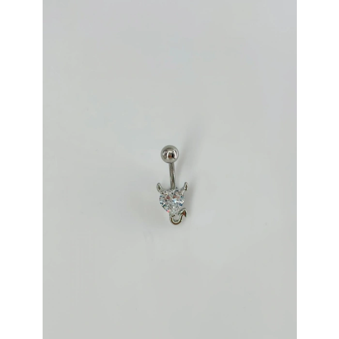 Kalp Detaylı Göbek Piercing