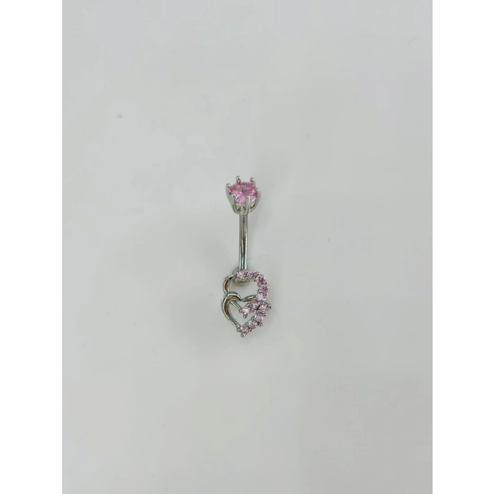 Kalp Detaylı Göbek Piercing