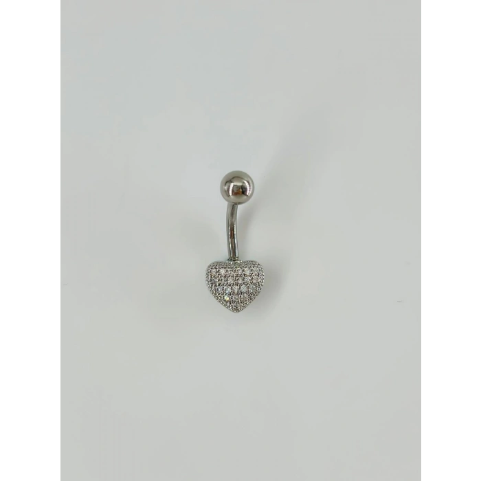 Kalp Detaylı Göbek Piercing