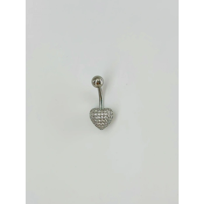 Kalp Detaylı Göbek Piercing
