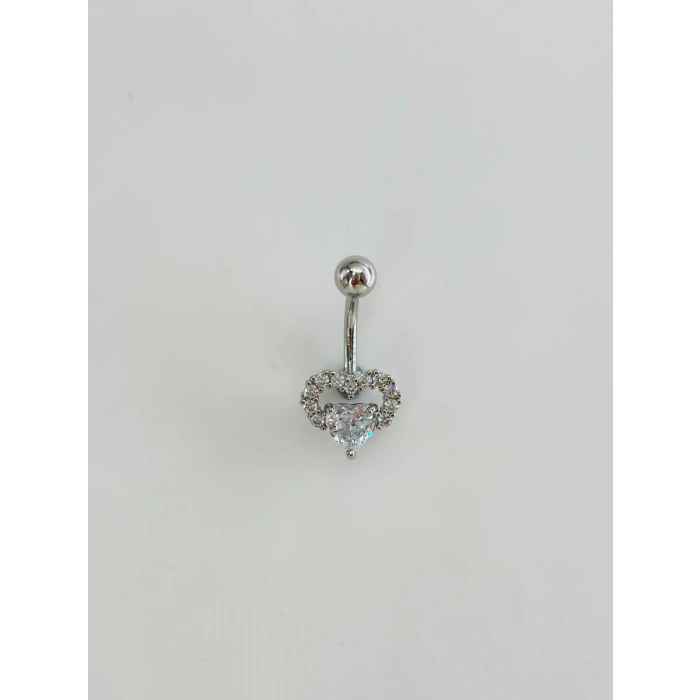 Kalp Detaylı Göbek Piercing