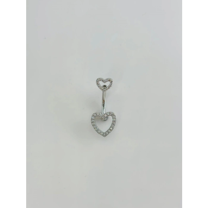 Kalp Detaylı Göbek Piercing