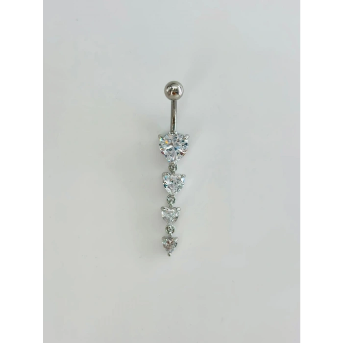 Kalp Detaylı Sallantılı Göbek Piercing