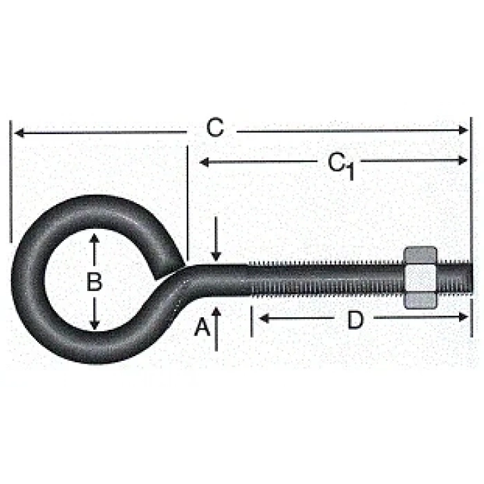 Kapalı Metrik Kanca M5 / 21x80 - 100 Adet