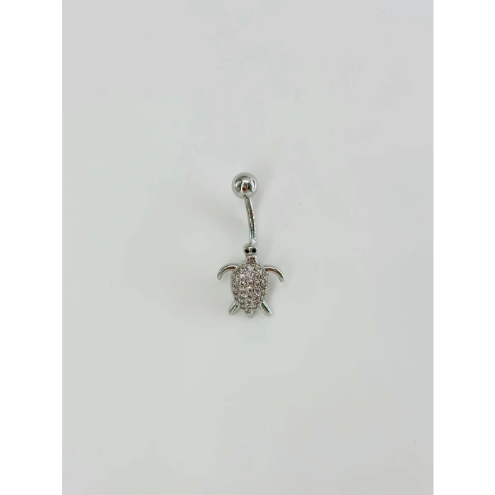 Kaplumbağa Detaylı Göbek Piercing