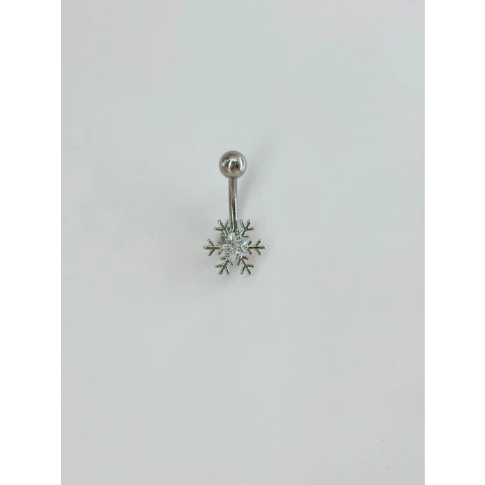Kar Tanesi Detaylı Göbek Piercing