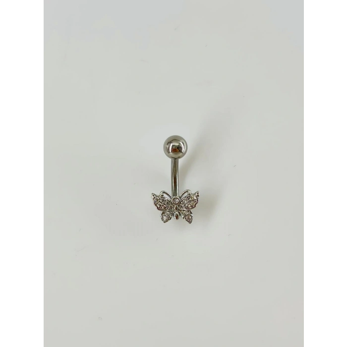 Kelebek Detaylı Göbek Piercing