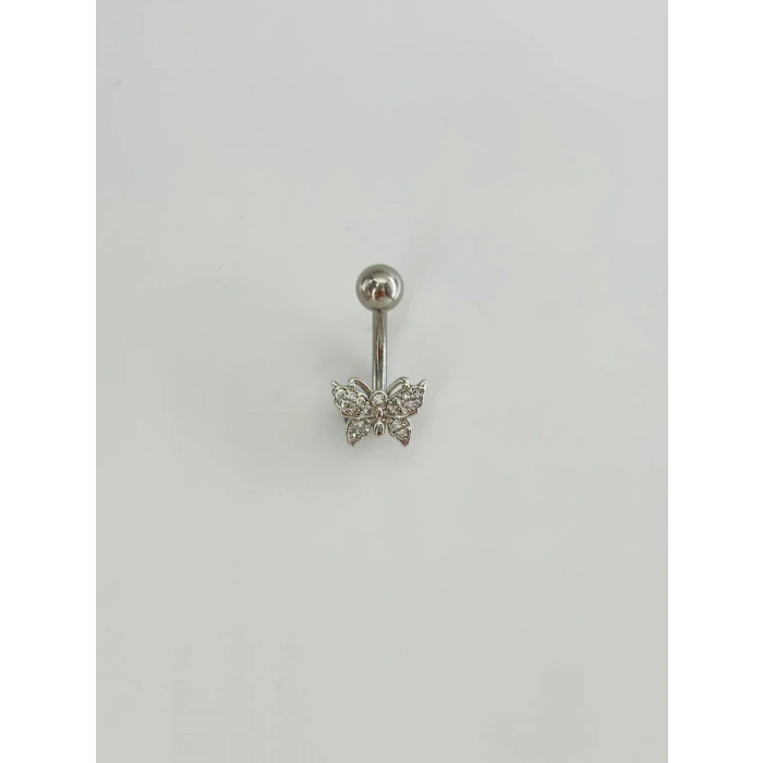 Kelebek Detaylı Göbek Piercing