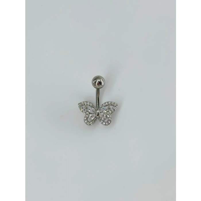 Kelebek Detaylı Göbek Piercing