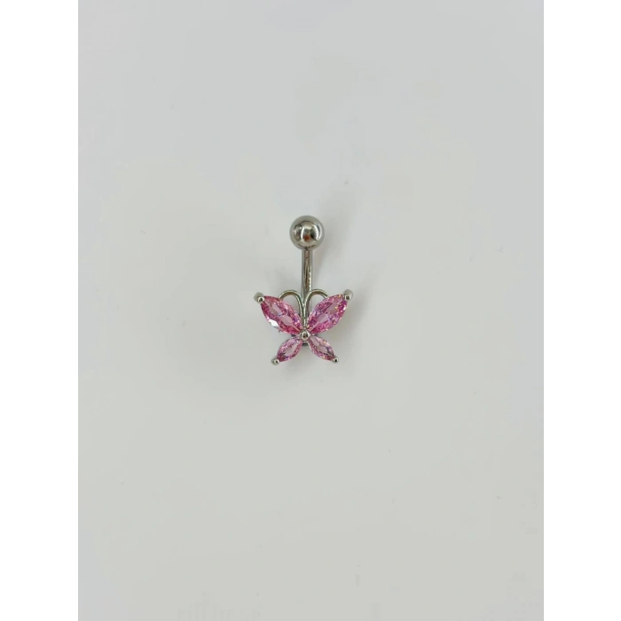 Kelebek Detaylı Göbek Piercing