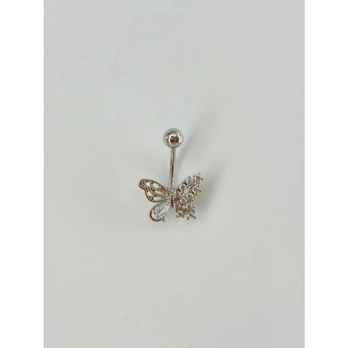 Kelebek Detaylı Göbek Piercing