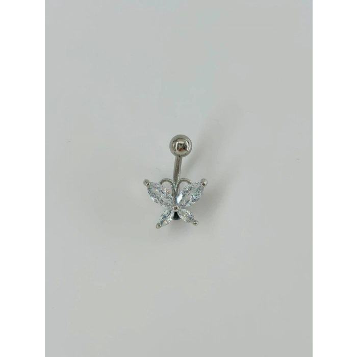 Kelebek Detaylı Göbek Piercing