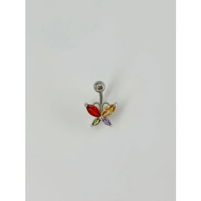 Kelebek Detaylı Göbek Piercing