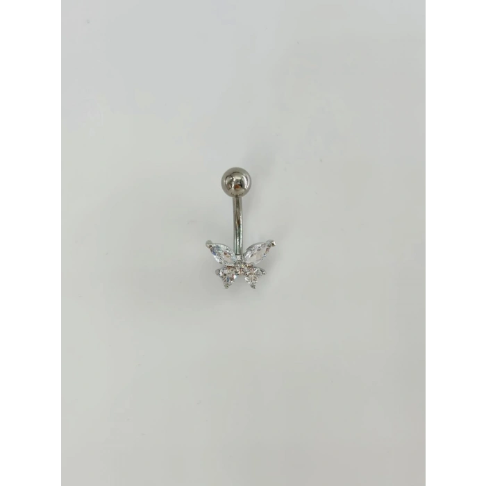 Kelebek Detaylı Göbek Piercing