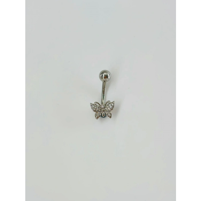 Kelebek Detaylı Göbek Piercing