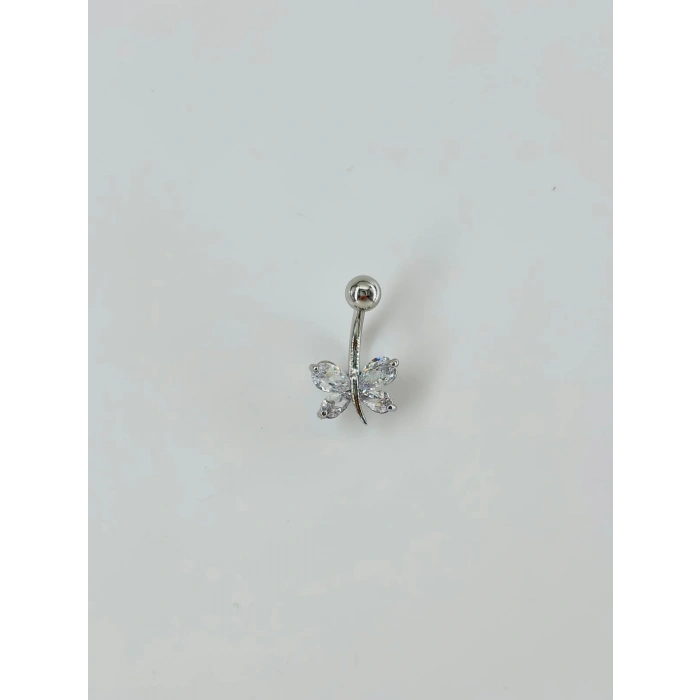Kelebek Detaylı Göbek Piercing