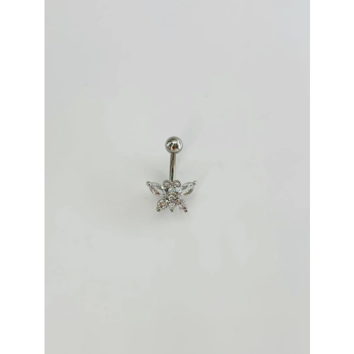 Kelebek Detaylı Göbek Piercing