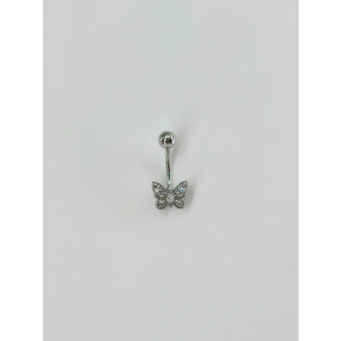 Kelebek Detaylı Göbek Piercing