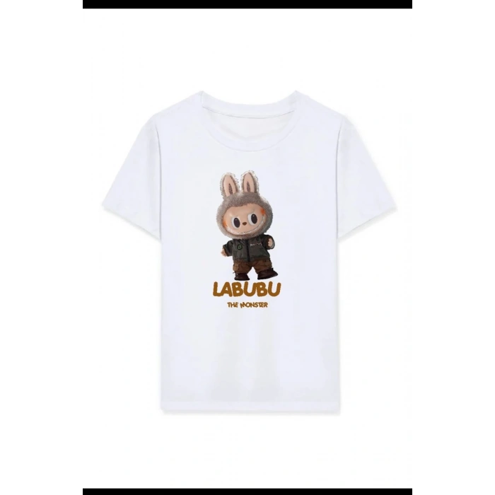 Kız Çocuk Baskılı T-Shirt - Beyaz