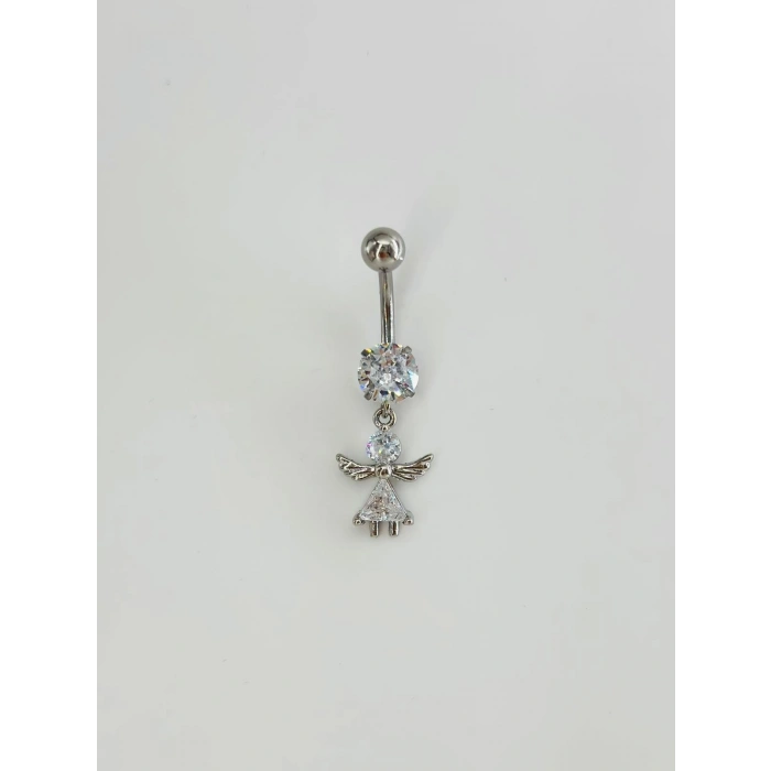 Koruyucu Melek Detaylı Göbek Piercing