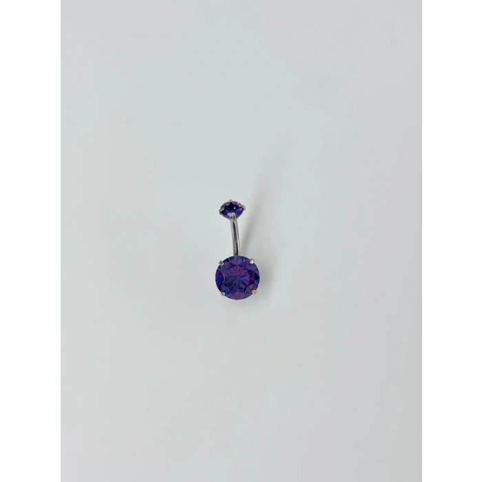 Mor Taşlı Göbek Piercing
